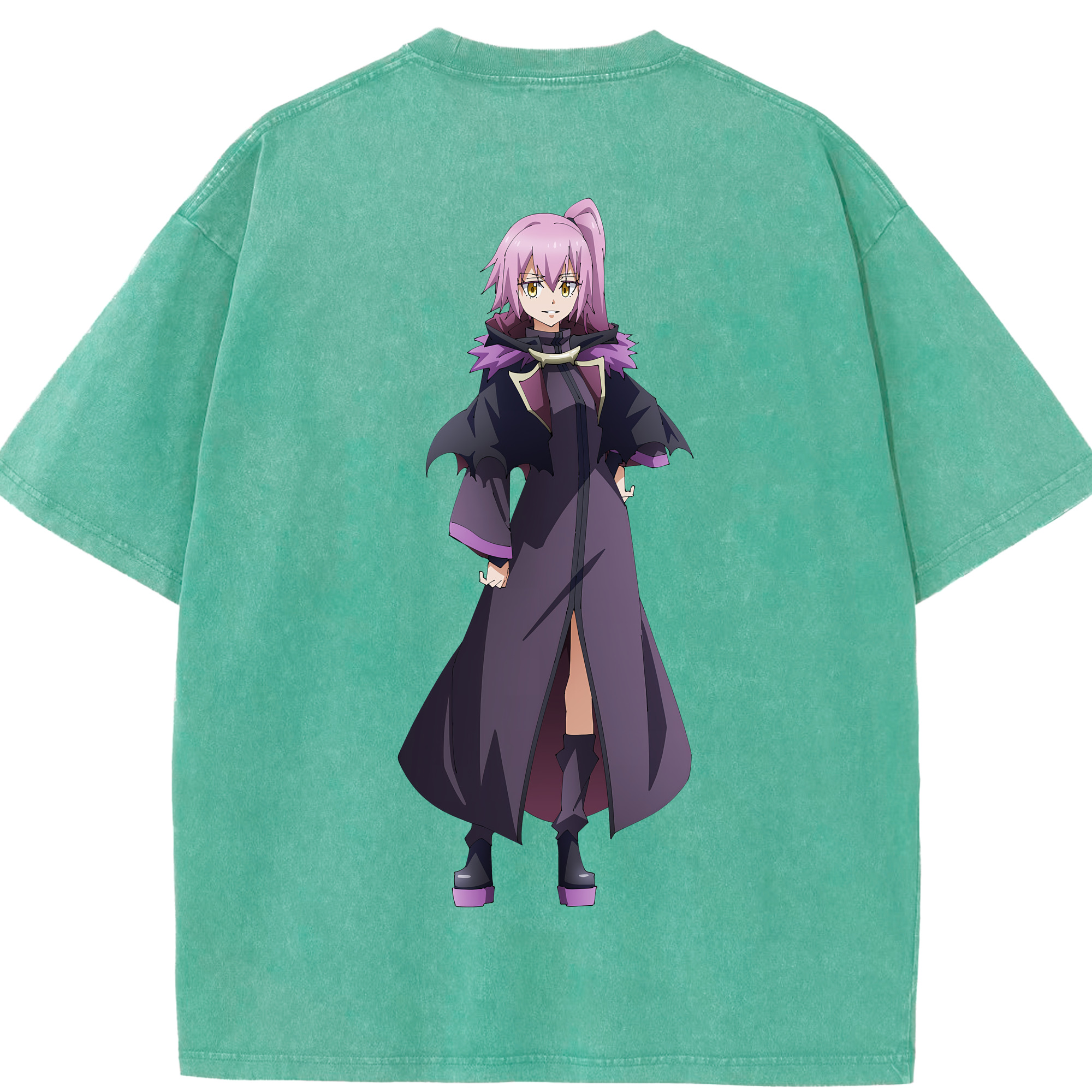 （画像用） 転スラ Regarding Reincarnated to Slime 綿100% ヴィンテージ風 半袖Tシャツ（背面プリント）
